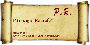 Pirnaga Rezső névjegykártya